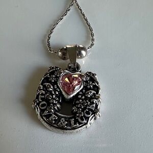 Alex & Ani Pink Heart Pendant Necklace - Silver Tone Women’s Jewelry